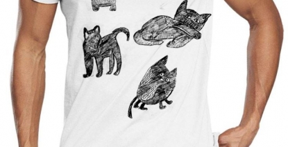 Дизайн футболки кошка